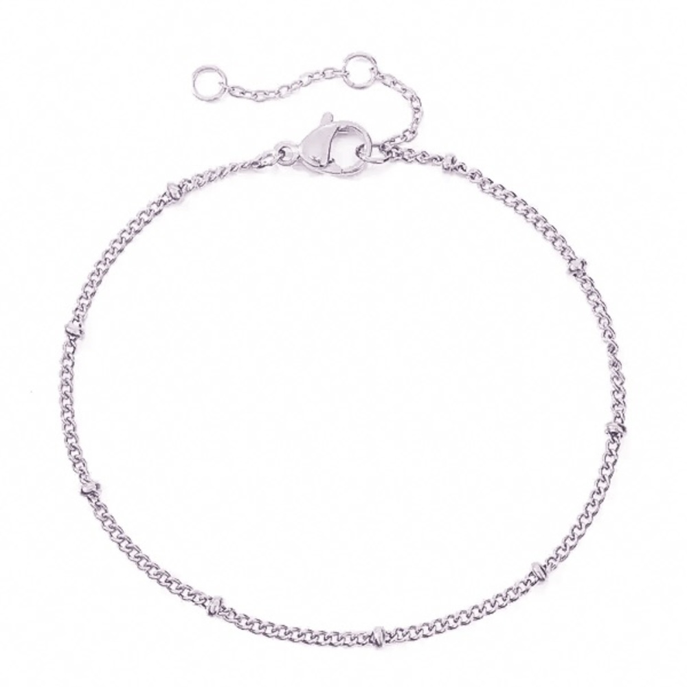 ⚜️𝟯𝟬%𝗢𝗙𝗙 𝗯𝘂𝗻𝗱𝗹𝗲𝘀 𝟯+⚜️ NEW Thin Beaded Chain Stainless Steel Bracelet - Picture 8 of 15